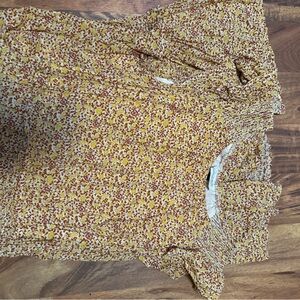 Floral Yellow and Red Dress